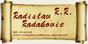 Radislav Radaković vizit kartica